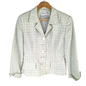 Vintage Christian Dior Light Green Jacket and Skirt Set